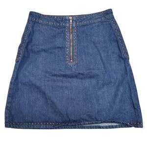 Sandro Paris Denim Studded Mini Slirt - Size 2